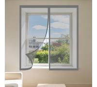 Mosquiteras para Ventanas Magneticas 130 x 145 cm Mantiene Insectos, Moscas y Mosquitos Fuera Cortinas Mosquitera Ventana Fácil de Limpiar para Todas Las Ventanas, Gris