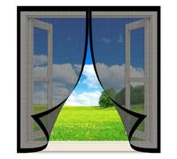 Mosquiteras para Ventanas Magneticas 130 x 145 cm sin Taladrar Ni Atornillar Mosquitera Ajustable Ventanas Lavables para Todas Las, Negro