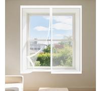 Mosquiteras para Ventanas Magneticas 135 x 140 cm Mantiene Insectos, Moscas y Mosquitos Fuera Cortinas Mosquitera Ventana Fácil de Limpiar para Todas Las Ventanas, Blanco