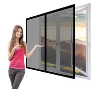 Mosquiteras para Ventanas Magneticas 135 x 150 cm Imanes Se Cierran Automáticamente Ajustable Mosquitera Ventana Magnetica Fácil de Limpiar para Balcón Corredera Terraza, Negro
