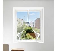 Mosquiteras para Ventanas Magneticas 135 x 65 cm Protección Contra Mosquitos y Moscas Mosquitera Ventana Magnetica Lavables para Ventana de Bricolaje para Caseras Oficina, Blanco