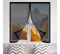 Mosquiteras para Ventanas Magneticas 140 x 160 cm sin Taladrar Ni Atornillar Window Mosquito Net Fácil Instalación Adhesiva para Ventana de Bricolaje para Caseras Oficina, Negro