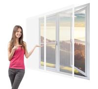 Mosquiteras para Ventanas Magneticas 145 x 130 cm Imanes Se Cierran Automáticamente Ajustable Mosquitera Ventana Magnetica Fácil de Limpiar para Balcón Corredera Terraza, Blanco