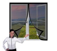 Mosquiteras para Ventanas Magneticas 145 x 140 cm Protección Contra Mosquitos y Moscas Mosquitera Magnética Ventana Lavables Adecuada para Decoración Del Hogar, Negro