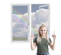 Mosquiteras para Ventanas Magneticas 145 x 150 cm Imanes Se Cierran Automáticamente Mosquitera sin Taladrar Fácil de Ensamblar Autoadhesivo para Todas Las Ventanas, Blanco