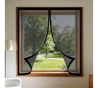Mosquiteras para Ventanas Magneticas 180 x 110 cm sin Taladrar Ni Atornillar Mosquiteras Fácil de Limpiar Adecuada para Decoración Del Hogar, Negro