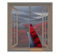 Mosquiteras para Ventanas Magneticas 45 x 40 cm Fácil Instalación sin Taladrar, Fácil de Limpiar Cortina Ventana Prevenir Mosquitos y Insectos para Todas Las Ventanas, Gris