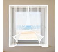 Mosquiteras para Ventanas Magneticas 50 x 125 cm sin Taladrar Ni Atornillar Mosquitera Ventanas Adhesiva Fácil de Limpiar para Balcón Corredera Terraza, Blanco