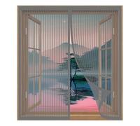 Mosquiteras para Ventanas Magneticas 50 x 75 cm Fácil Instalación sin Taladrar, Fácil de Limpiar Adsorción Magnética Plegable para Todas Las Ventanas, Gris