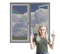 Mosquiteras para Ventanas Magneticas 60 x 60 cm Imanes Se Cierran Automáticamente Mosquitera sin Taladrar Fácil de Ensamblar Autoadhesivo para Todas Las Ventanas, Gris