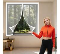 Mosquiteras para Ventanas Magneticas 60 x 65 cm Protección Contra Mosquitos y Moscas Cortinas Mosquitera Ventana Fácil de Ensamblar Autoadhesivo para Todas Las Ventanas, Blanco