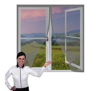 Mosquiteras para Ventanas Magneticas 60 x 70 cm Protección Contra Mosquitos y Moscas Mosquitera Magnética Ventana Lavables Adecuada para Decoración Del Hogar, Gris