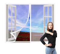 Mosquiteras para Ventanas Magneticas 60 x 70 cm Protección Contra Mosquitos y Moscas Window Mosquito Net Lavables para Ventanasde Balcón, Ventanasde Patio, Sala, Blanco