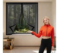 Mosquiteras para Ventanas Magneticas 75 x 110 cm Protección Contra Mosquitos y Moscas Cortinas Mosquitera Ventana Fácil de Ensamblar Autoadhesivo para Todas Las Ventanas, Negro