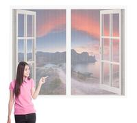 Mosquiteras para Ventanas Magneticas 75 x 145 cm Protección Contra Mosquitos y Moscas Mosquitera Magnética Ventana Fácil de Limpiar para Balcón Corredera Terraza, Blanco