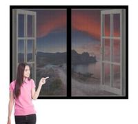 Mosquiteras para Ventanas Magneticas 75 x 165 cm Protección Contra Mosquitos y Moscas Mosquitera Magnética Ventana Fácil de Limpiar para Balcón Corredera Terraza, Negro