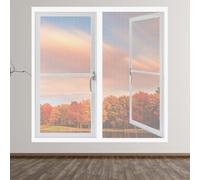 Mosquiteras para Ventanas Magneticas 75 x 165 cm Protección Contra Mosquitos y Moscas Window Mosquito Net Fácil de Ensamblar Autoadhesivo para Todas Las Ventanas, Blanco