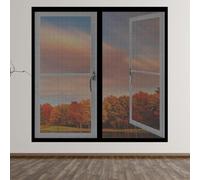 Mosquiteras para Ventanas Magneticas 75 x 165 cm Protección Contra Mosquitos y Moscas Window Mosquito Net Fácil de Ensamblar Autoadhesivo para Todas Las Ventanas, Negro