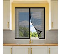 Mosquiteras para Ventanas Magneticas 75 x 80 cm Protección Contra Mosquitos y Moscas Mosquitera Ventana Fácil de Ensamblar Autoadhesivo para Balcón Corredera Terraza, Negro