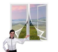 Mosquiteras para Ventanas Magneticas 80 x 95 cm Protección Contra Mosquitos y Moscas Mosquitera Magnética Ventana Lavables Adecuada para Decoración Del Hogar, Blanco