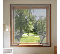 Mosquiteras para Ventanas Magneticas 85 x 125 cm sin Taladrar Ni Atornillar Mosquiteras Fácil de Limpiar Adecuada para Decoración Del Hogar, Gris