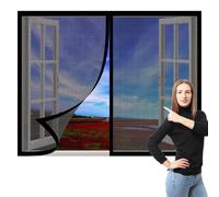 Mosquiteras para Ventanas Magneticas 85 x 150 cm Protección Contra Mosquitos y Moscas Window Mosquito Net Lavables para Ventanasde Balcón, Ventanasde Patio, Sala, Negro