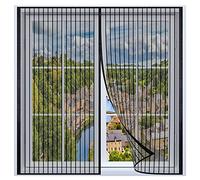 Mosquiteras Para Ventanas Magneticas 85x100cm,Cortina Mosquitera Magnética Para ventanas,Cierra AutomáTicamente y es FáCil de Instalar,Sin Taladrar ni Atornillar,Negro sin Encaje