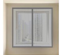 Mosquiteras para Ventanas Magneticas 90 x 90 cm sin Taladrar Ni Atornillar Mosquitera Ventana Malla Contra Insectos Fácil de Limpiar para Balcón Corredera Terraza, Gris