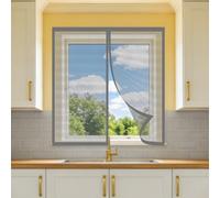 Mosquiteras para Ventanas Magneticas 95 x 110 cm Protección Contra Mosquitos y Moscas Mosquitera Ventana Fácil de Ensamblar Autoadhesivo para Balcón Corredera Terraza, Gris