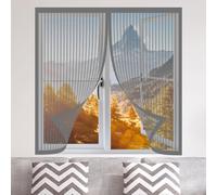 Mosquiteras para Ventanas Magneticas 95 x 155 cm sin Taladrar Ni Atornillar Window Mosquito Net Fácil Instalación Adhesiva para Ventana de Bricolaje para Caseras Oficina, Gris