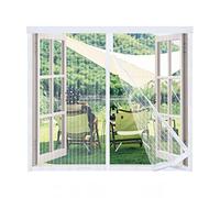 Mosquiteras Para Ventanas Magneticas 95x120cm,Cortina Mosquitera Magnética Para ventanas,Cierra AutomáTicamente y es FáCil de Instalar,Sin Taladrar ni Atornillar,Blanco sin encaje