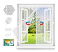 Mosquiteras para Ventanas Magneticas,Mosquitera Ventana Magnetica Sin Taladrar con Cinta Adhesiva,Malla Mosquitera corredera con Iman,Red mosquitero Janela para Dormitorio,Balcón (Blanco, 90x130cm)