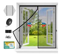 Mosquiteras para Ventanas Magneticas,Mosquitera Ventana Magnetica Sin Taladrar con Cinta Adhesiva,Malla Mosquitera corredera con Iman,Red mosquitero Janela para Dormitorio,Balcón (Negro, 120x130cm)