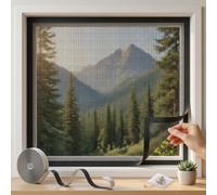 Mosquiteras para Ventanas, Malla Mosquitera de Fibra de Vidrio de Alta Densidad, Red Anti Insectos con Cinta Adhesiva, Protección Ventana sin Taladrar(White,60x190cm)