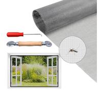 Mosquiteras para Ventanas Mosquitera Ventana Tela Mosquitera Malla Mosquitera Rede Mosquiteira Rollo Mosquitera con Rodillo y Gancho Adiós a los Mosquitos y Otros Insectos (120×250cm Gris)
