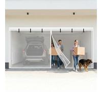Mosquiteras Puerta Magnetica para Garajes de 2 Coches, Cortina Protectora de Fibra de Vidrio Reforzada, Pantalla Automática Anti-insectos para Puertas de Terraza(White,533x259cm)