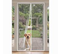 Mosquiteras Puertas Magneticas 139 x 181 cm Cierre Magnético de Arriba a Abajo Mosquiteras para Puertas Montaje Fácil de Pegar Mantiene El Aire Fresco en El Interior, Blanco