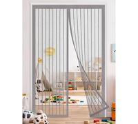 Mosquiteras Puertas Magneticas 153 x 270 cm Cierre Magnético de Arriba a Abajo Cortina Mosquitera Magnética Montaje Fácil de Pegar Mantiene El Aire Fresco en El Interior, Gris
