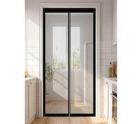 Mosquiteras Puertas Magneticas 156 x 198 cm Varios Tallas Cortina Magnetica Mosquitera No Requiere Herramientas para Entrada, Balcón, Puerta de Ventana, Negro