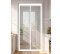 Mosquiteras Puertas Magneticas 178 x 210 cm Varios Tallas Cortina Magnetica Mosquitera No Requiere Herramientas para Entrada, Balcón, Puerta de Ventana, Blanco
