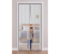 Mosquiteras Puertas Magneticas 198 x 171 cm Kit de Instalación Completo Mosquitera Magnética Puerta Montaje Fácil de Pegar para Entrada, Balcón, Puerta de Ventana, Gris