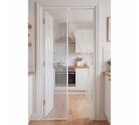 Mosquiteras Puertas Magneticas 77 x 205 cm Varios Tallas Mosquiteras para Puertas Instalación sin Taladro Cierre Automático para Entrada, Balcón, Puerta de Ventana, Blanco