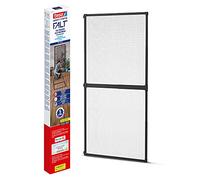 tesa Insect Stop FALT - Malla mosquitera para puertas con marco de aluminio plegable - Marco telescópico ajustable - Gris antracita - 80 cm x 170 cm a 100 x cm x 220 cm