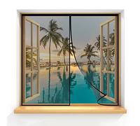 Mosquitero Para Ventanas 55x110cm Negro Adsorción Magnética Plegable Anti Mosquito Insecto Mosquitera para Cocina/Sala de Estar/Dormitorio