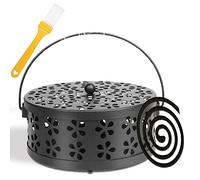 Mosquito Coil Holder, Soporte Bobina Mosquito De Metal, Hueca Soporte para Mosquitos, Espirales Antimosquitos Decorativo Meditativo con Mango, Se Puede Usar En Casa Centro Comercial Baño (Negro)