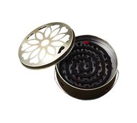 Mošquito Coil Holder with Lid - Stainless Steel Plum Blossom Shaped Box | Fireproof and Kick-Proof Spiral Coil Tray | Portable Incense Burner with Handle and Large Capacity, Flame Retardant Ashtray