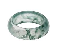 Moss Agate Ring Trendy Finger Jewelry - Green Gems Rings for Wives Men Wear