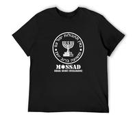 Mossad Israel Secret Intelligence Israeli Service Agency Military Army T-Shirt Black Mens tee Unisex Shirt S
