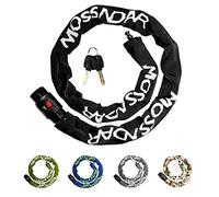MOSSNDAR Candado Bicicleta,8mm 99cm 1170g Candado Bicicleta Antirrobo con Llaves,Cadena Bicicleta Antirrobo con Rotación 360 Grados y Tapa Impermeable,Candado Seguridad para Bici,Moto,Montaña (Negro)