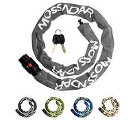 MOSSNDAR Candado Bicicleta,8mm 99cm 1170g Candado Bicicleta Antirrobo con Llaves,Cadena Bicicleta Antirrobo con Rotación 360 Grados y Tapa Impermeable,Candado Seguridad para Bici,Moto,Montaña (Gris)